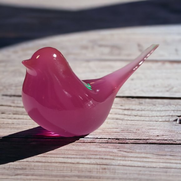 Mid Century Modern Modwing Bird Figurine 3d Resin Eames 60s Transparent Purple L - Picture 1 of 4